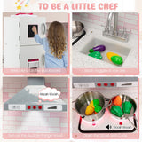 Juego de cocina de esquina de madera con sonido y luz