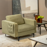 Modern Accent Armchair with Side Storage Pocket