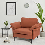 Sillón moderno de tela con muelles distribuidos originales y cojines en los reposabrazos