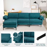 Sofá seccional modular extra grande en forma de L con chaise reversible para 4-5 personas