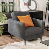 Sillón decorativo moderno tapizado con cojín de respaldo extraíble