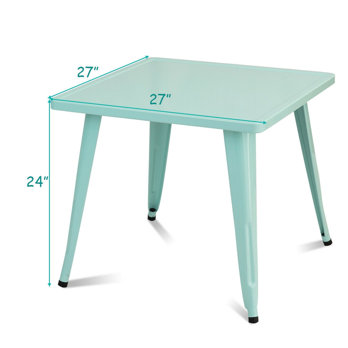 Mesa de actividades de acero cuadrada para niños de 27 pulgadas - Azul