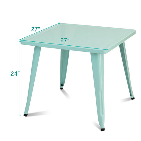 Mesa de actividades de acero cuadrada para niños de 27 pulgadas - Azul
