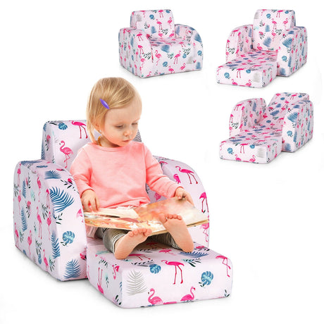 Sofá cama convertible 3 en 1 para niños, silla abatible, tumbona para niños pequeños