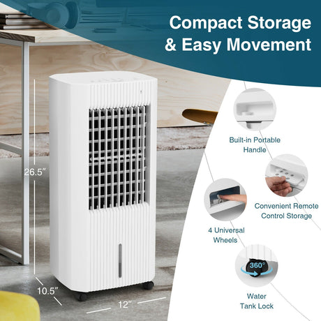 Enfriador de aire evaporativo 3 en 1 con 3 modos - Blanco