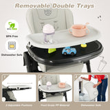 4-in-1 Baby High Chair with 6 Adjustable Heights