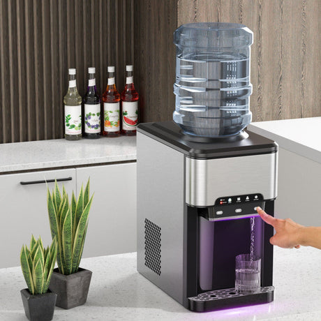 Dispensador de agua 3 en 1 con máquina de hielo y ajustes de temperatura