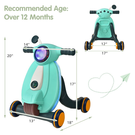 Andador de aprendizaje 2 en 1 con luces y sonidos para bebés