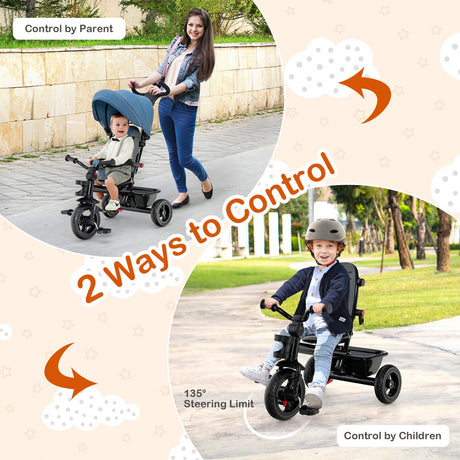 Triciclo para bebés 4 en 1 con asiento convertible