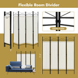 Divisor de habitación plegable independiente de 6 pies con 4 paneles
