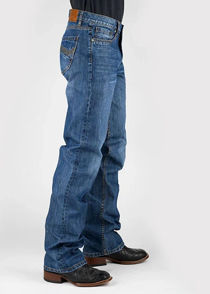 Tin Haul 420 Regular Joe Costuras Doradas (Lavado Medio) - Jeans Vaqueros Acampanados de Hombre