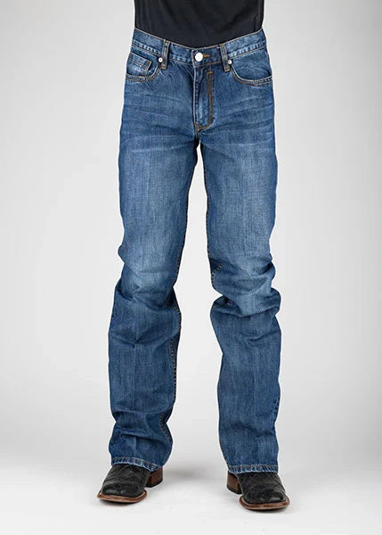 Tin Haul 420 Regular Joe Costuras Doradas (Lavado Medio) - Jeans Vaqueros Acampanados de Hombre