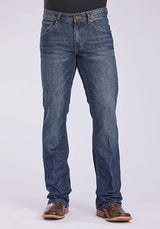 Tin Haul 1660 Jagger Fit Embroidered Pocket (Dark Wash) - Men's Bootcut Jeans
