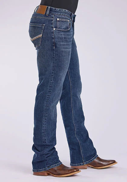 Jeans Tin Haul 1661 Jagger elásticos de corte de bota con bolsillo en V, para hombre (lavado medio)