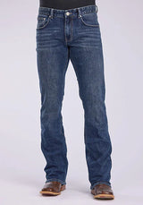 Jeans Tin Haul 1661 Jagger elásticos de corte de bota con bolsillo en V, para hombre (lavado medio)