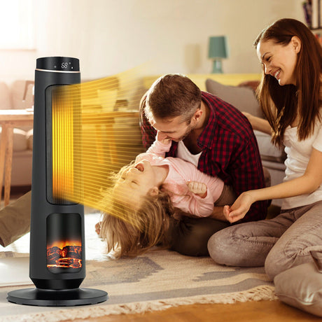 Calentador de espacio de 1500W PTC de calentamiento rápido para uso en interiores - Negro