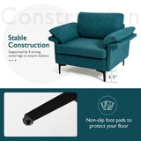 Sillón moderno de tela con muelles distribuidos originales y cojines en los reposabrazos