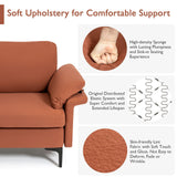 Sillón moderno de tela con muelles distribuidos originales y cojines en los reposabrazos