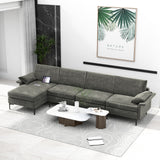 Extra Large L-shaped Sectional Sofa with Reversible Chaise and 2 USB Ports for 4-5 People