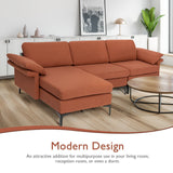 Sofá seccional modular extra grande en forma de L con chaise reversible para 4-5 personas