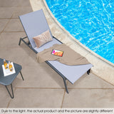 Tumbona reclinable ajustable para exterior con posición horizontal y tela de secado rápido