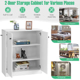 Mueble Bajo de Almacenamiento de 2 Puertas con Estante de 3 Niveles - Blanco