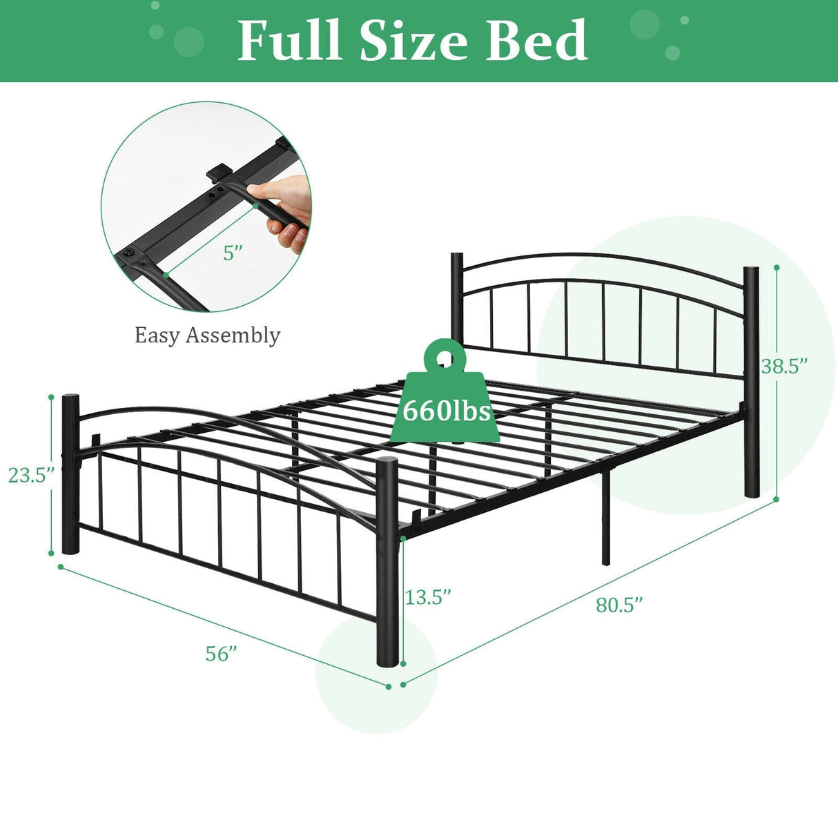 Modern Platform Bed with Headboard and Footboard