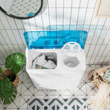 26 LBS Twin Tub Portable Washing Machine with Built-In Drain Pump-Gray