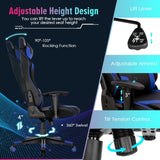 Silla Gamer Ajustable Giratoria para Computadora con Luces LED Dinámicas