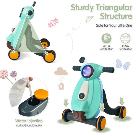 Andador de aprendizaje 2 en 1 con luces y sonidos para bebés