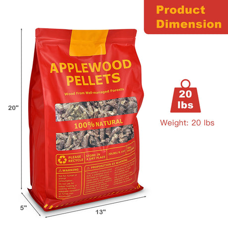 20 Libras de Pellets de Manzano 100% Naturales para Parrillas de Pellets