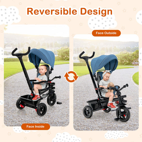 Triciclo para bebés 4 en 1 con asiento convertible