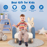 Mecedora para niños Sofá tapizado de terciopelo para niños con patas de madera maciza