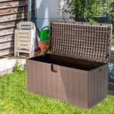 Caja de almacenamiento con cerradura para terraza, grande, resistente a la intemperie, de 397 litros