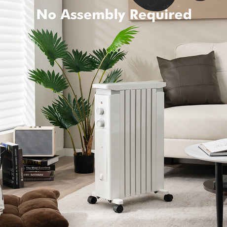 Radiador de aceite portátil de 1500W con 3 ajustes de calor