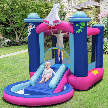 Castillo hinchable espacial 3 en 1 con soplador de 480W