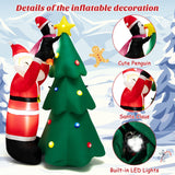 Árbol de Navidad y Papá Noel hinchables de 1,8 m con LED y soplador de aire