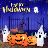 Calabazas Hinchables de Halloween de 2.74 metros de Largo con 2 Fantasmas