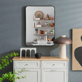 Metal Framed Bathroom Mirror with Rounded Corners