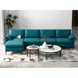 Extra Large L-shaped Sectional Sofa with Reversible Chaise and 2 USB Ports for 4-5 People