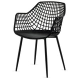 Set of 4 Heavy Duty Modern Dining Chair with Airy Hollow Backrest