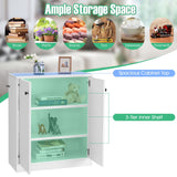 Mueble Bajo de Almacenamiento de 2 Puertas con Estante de 3 Niveles - Blanco