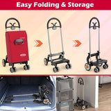 Folding Shopping Cart Utility Hand Truck with Rolling Swivel Wheels