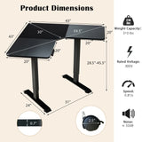 L-shaped Electric Standing Desk with 4 Memory Positions and LCD Display