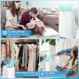 Aire acondicionado portátil 3 en 1 de 9000 BTU con control remoto - Blanco
