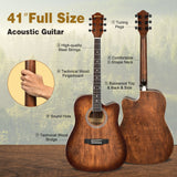 41 Inch Full Size Cutaway Acoustic Guitar Set for Beginner