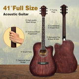 41 Inch Full Size Cutaway Acoustic Guitar Set for Beginner