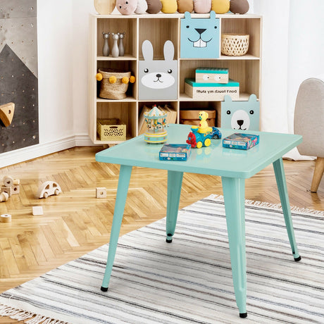 Mesa de actividades de acero cuadrada para niños de 27 pulgadas - Azul