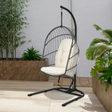 Hanging Wicker Egg Chair with Stand