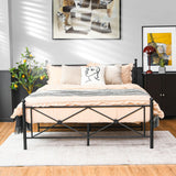 Full/Queen Size Metal Bed Frame Platform with Headboard